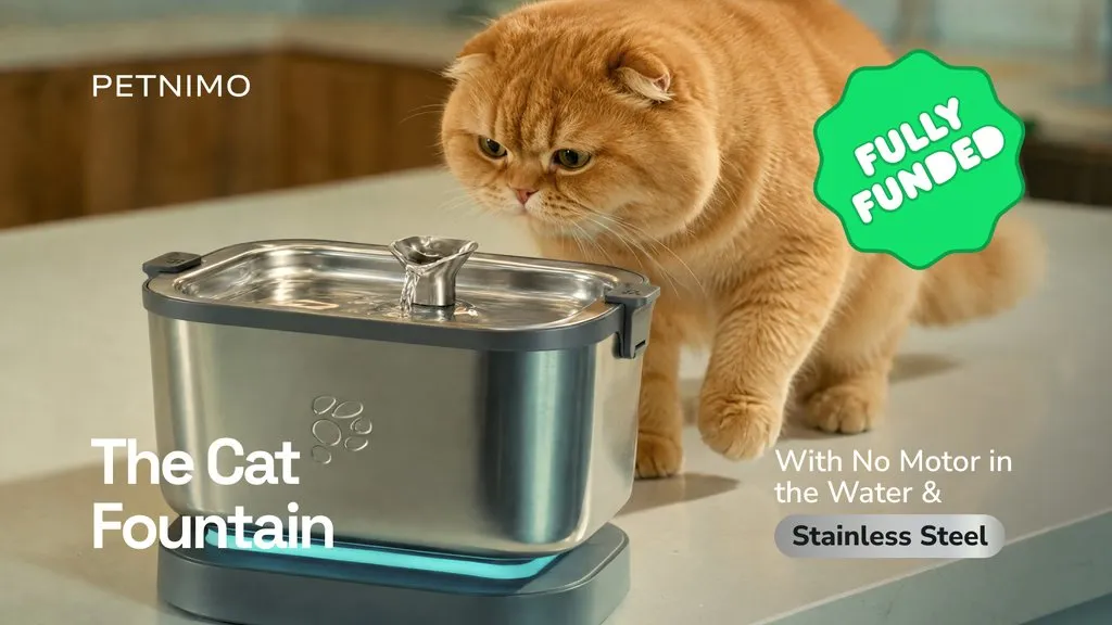 Petnimo 1: Stainless Steel Cat Fountain, No Motor in Water.